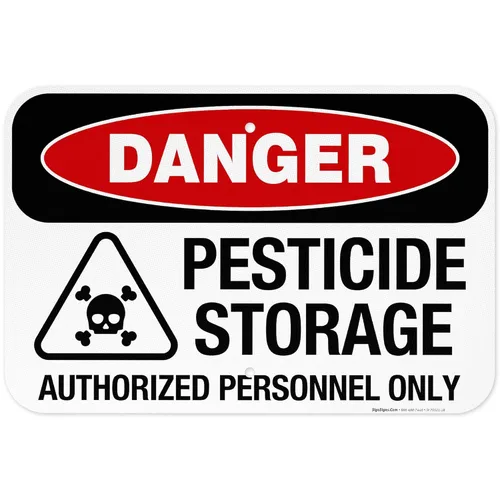 Miniatura 18 de Danger - Cartel autorizado de almacenamiento de pesticidas, 10 x 7 pulgadas, calcomanías de vinilo de 4 mil resistentes a la intemperie, fabricadas