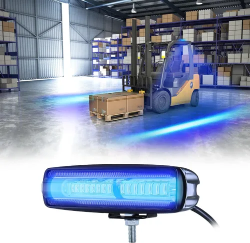 Luz LED de la carretilla elevadora luz de advertencia de línea lateral 30W DC 12-80V lámpara de seguridad para el área peatonal de almacén - azul