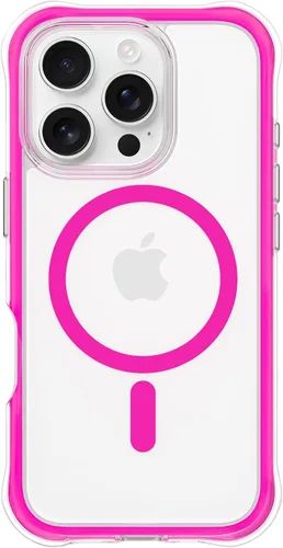 Miniatura 25 de ORNARTO Air Case para iPhone 16 Pro Max Transparente, Compatible con MagSafe, Funda de Protección contra Caídas de Grado Militar con Air-Pink Rosa