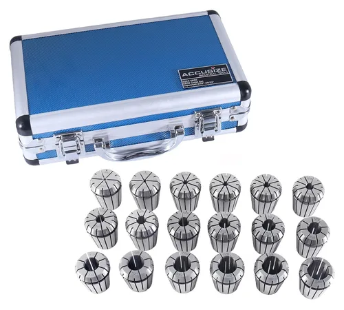 Miniatura 2 de Accusize Industrial Tools - Juego de pinzas ER32 de precisión, 18 piezas, tamaños de 3/32'' a 25/32'', alta precisión, caja de almacenamiento