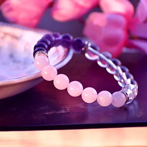 Miniatura 3 de Pulseras de piedras preciosas para mujeres y hombres, pulsera de cristal curativo para meditación, reiki y yoga, pulsera con cuentas de piedras