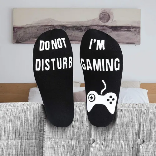 Miniatura 6 de Calcetines con texto en inglés Do Not Disturb I'm Gaming, regalo de cumpleaños para hombre, regalo divertido para adolescentes, papá, hombres