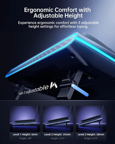 Miniatura 5 de llano V12 Ultra - Almohadilla de refrigeración para laptop con control de software inteligente, soporte para ventilador de laptop RGB