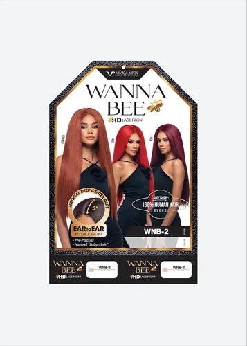 Miniatura 6 de Vivica A. Fox WNB-2, mezcla de cabello humano, peluca de encaje frontal, color rojo cobre