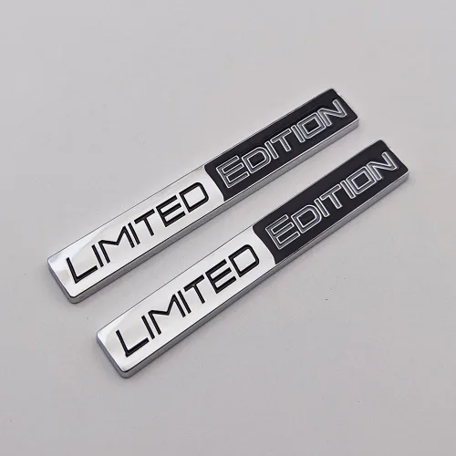 Miniatura 2 de Logo 2X de metal cromado Edición Limitada, emblema de coche auto adhesivo 3D premium, calcomanía deportiva de carreras de reemplazo (negro)