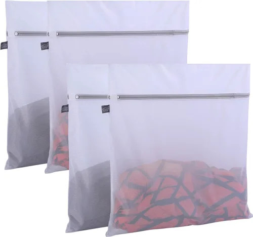 Miniatura 9 de Bolsa Kimmama de lavandería de malla, bolsa de lavado para lavadora, bolsa de red con cremallera, bolsa para secadora para limpieza y secado