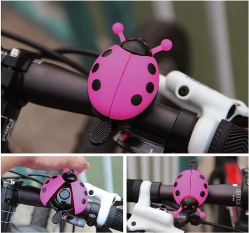 Miniatura 2 de Garneck Campana de bicicleta de mariquita, campana de bicicleta para niños, campana de bicicleta clásica, campana para pulgar, radiador eléctrico