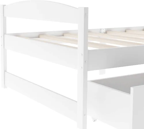 Miniatura 5 de Harper & Bright Designs Cama de plataforma de tamaño individual con dos cajones, marco de madera maciza para dormitorio y habitación de invitados