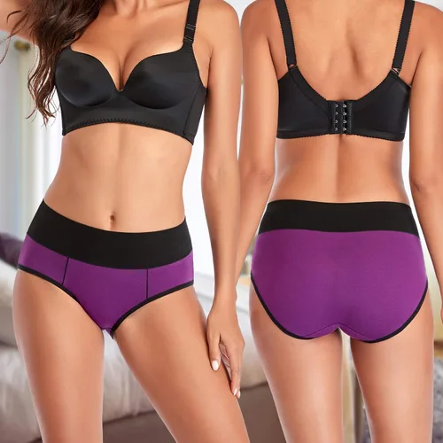 Miniatura 2 de Eiggam Ropa interior para mujer, de algodón, de cintura alta, cobertura completa, suave, elástico, transpirable, paquete múltiple