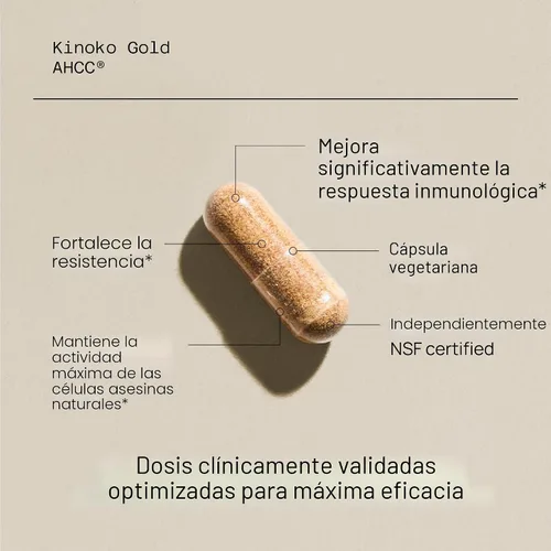 Miniatura 3 de Quality of Life Suplemento prémium Kinoko Gold AHCC, 500 mg por cápsula, apoya la salud inmunológica, la función hepática, mantiene la actividad