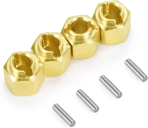 AXSPEED Extensores de cubo de rueda de latón RC de 0.236 in, adaptador hexagonal resistente para 1:18 TRX4-M TRX4M Crawler Car
