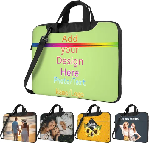 Miniatura 12 de Funda personalizada para laptop personalizada, añade tu foto, texto, maletines para portátil Púrpura2