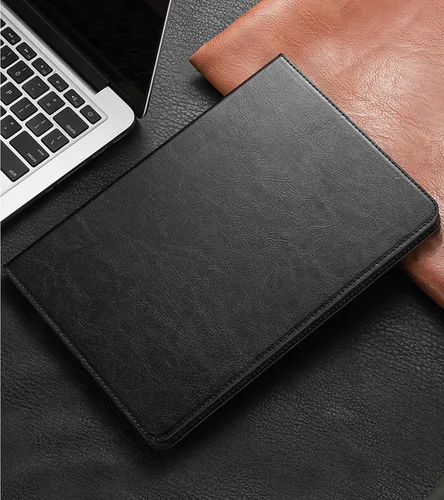 Miniatura 5 de Funda para iPad de 10.2 pulgadas, 9ª/8ª/7ª generación 2021/2020/2019, piel auténtica, función de encendido y apagado automático. Negro clásico