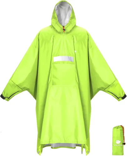 Miniatura 37 de ANYOO Poncho de lluvia con capucha para adultos, impermeable, ligero, para hombres y mujeres, chaqueta de lluvia reutilizable para emergencias al