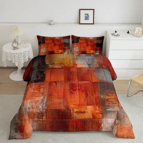Miniatura 24 de Erosebridal Juego de edredón abstracto amarillo, tamaño King, juego de ropa de cama gris acuarela gris, teñido anudado, degradado, grunge, Ombre 29