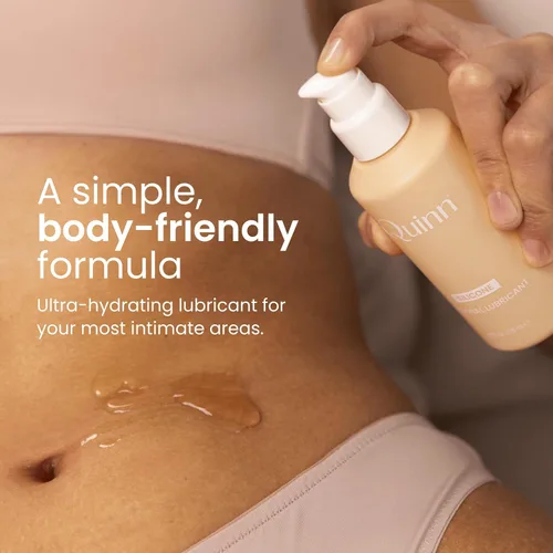 Quinn Wellness Lubricante personal a base de silicona de 4 onzas, lubricante orgánico hipoalergénico e hidratante para ella, él y parejas,