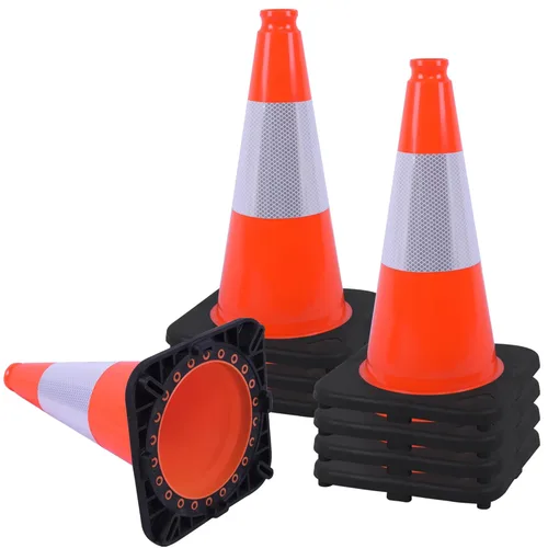 Miniatura 11 de OrangeStar Conos de Tráfico de 36" Paquete de 6 Conos de Seguridad Azules con Collares Reflectantes, Base de Servicio Pesado para Construcción