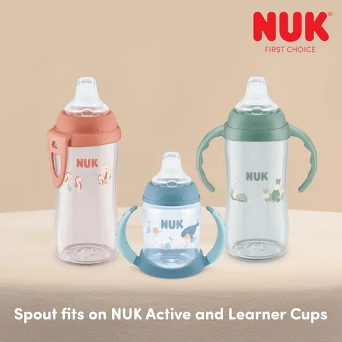 Miniatura 6 de Tetina de repuesto de silicona NUK para tazas NUK seleccionadas, a prueba de derrames, tetina suave, apta para lavavajillas, sin BPA, transparente