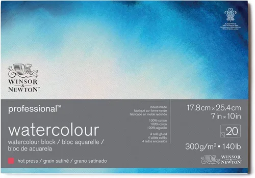 Miniatura 13 de Winsor & Newton Bloque de papel de acuarela profesional, 9" x 12", prensado en frío