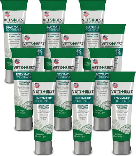 Vet's Best Enzymatic - Pasta de dientes para perros, gel de limpieza dental y aliento fresco, formulado por veterinarios, tubos de 3.5 onzas