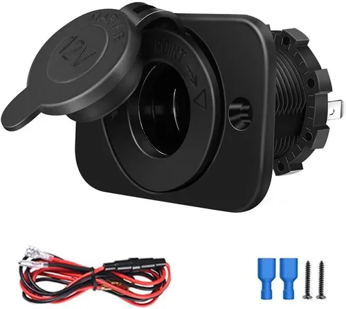 Riseuvo 1 Paquete Enchufe para Encendedor de Cigarrillos, Toma de Corriente Impermeable para Automóvil, Marina, Motocicleta, ATV, RV - Adaptador de