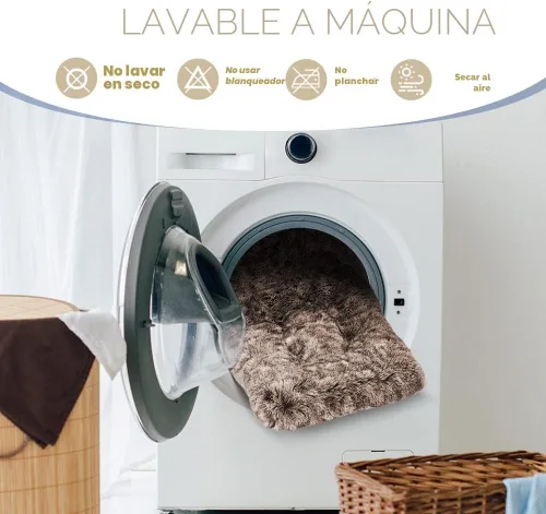 Miniatura 8 de Alfombrilla de cama para perro, suave y mullida, para jaula de perro, cama para perros pequeños, medianos y grandes, y gatos, lavable, Marrón
