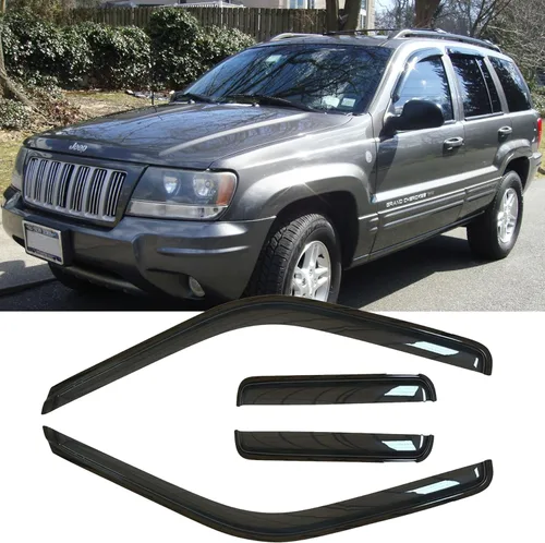 Miniatura 16 de 94117 Deflector de ventilación de viento para ventana lateral, 4 unidades de protector de lluvia de humo oscuro para Jeep Commander 2006-2010