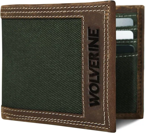 Miniatura 50 de WOLVERINE Billetera plegable de lona/cuero para hombre