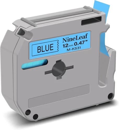 Miniatura 11 de NineLeaf Paquete de 1 cinta de etiquetas compatible con Brother P-Touch M MK521 M-K521 M521 Negro sobre azul 3/8 pulgadas (0.354 in) x 26.2 pies