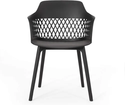 Miniatura 4 de Christopher Knight Home Madeline - Silla de comedor al aire libre (juego de 2), color negro