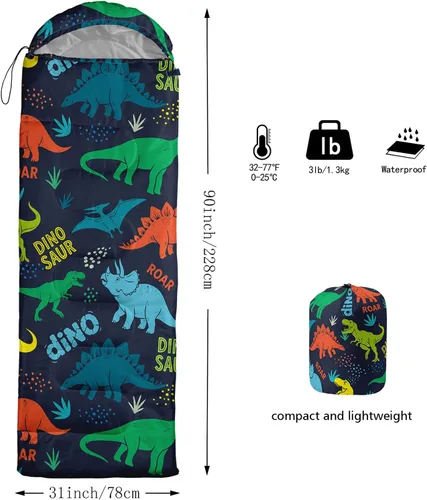 Miniatura 3 de Axolotl Saco de Dormir de Unicornio para Niños y Niñas – Sacos de Dormir Ligeros Cálidos para Clima Frío, Saco de Dormir Portátil Impermeable