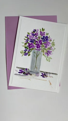 Miniatura 3 de Tarjeta Florales pintadas a mano