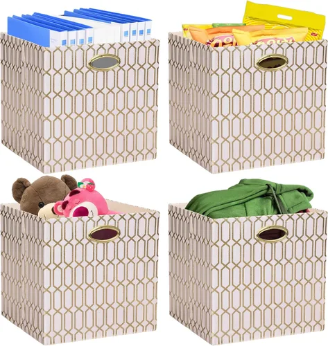 Miniatura 8 de Posprica Contenedores de almacenamiento, cubos de almacenamiento, 11 × 11 cajones de tela organizadores, cajas de contenedores