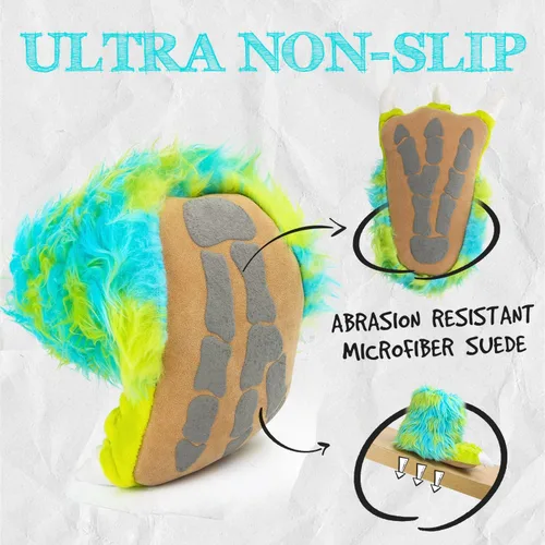 Miniatura 3 de Enifine Pantuflas peludas de animales para niños y adultos, con suela de gamuza antideslizante, divertido disfraz de Halloween, cosplay, pantuflas