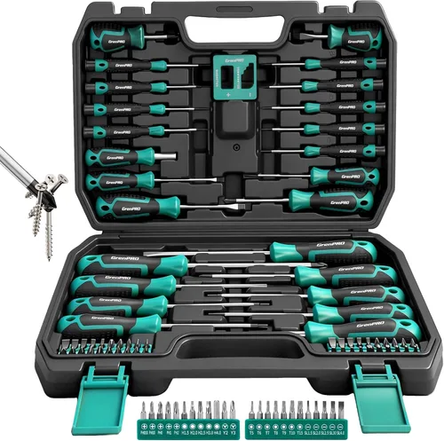 GRENPRO Juego de destornilladores de precisión de 90 piezas, juego de destornilladores pequeños de acero aleado S2, juegos de destornilladores Torx