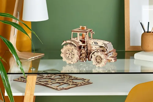 Miniatura 2 de EWA Eco-Wood-Art - Rompecabezas de tractor mecánico tridimensional KIROVETS K-7M para adultos y adolescentes-Colección sin pegamento-596 detalles