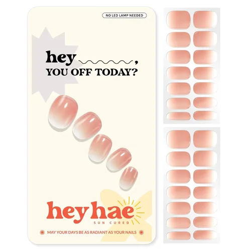 Miniatura 28 de Heyhae Paquete surtido de tiras de uñas de gel semicuradas (paquete de 4) No necesita lámpara LED Fácil de aplicar y quitar, calidad de salón