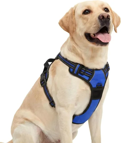 Miniatura 3 de Funfox Arnés para perro sin tirones, chaleco ajustable para mascotas con asa de control y clip frontal, diseño reflectante para perros pequeños