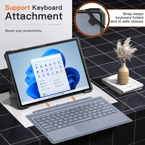 Miniatura 4 de MoKo Funda para Microsoft Surface Pro 7 Plus/Pro7/Pro 6/Pro 5/Pro 4/LTE - Funda resistente todo en uno con soporte para bolígrafo, funda protectora