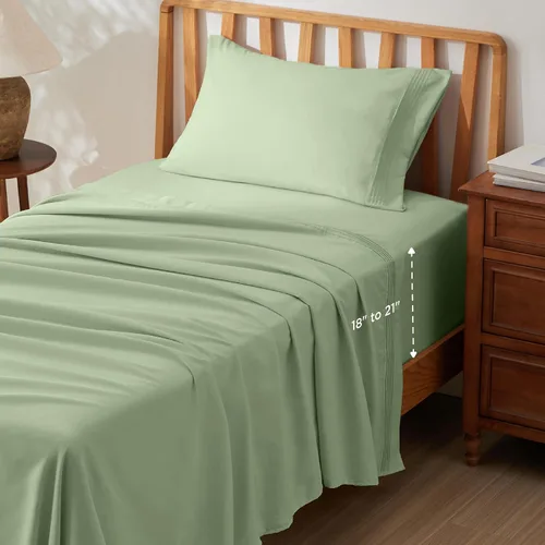 Miniatura 27 de Bedsure Juego de Sábanas King de Bolsillo Profundo - Se Adapta a Colchones de Hasta 21 Pulgadas de Grosor - 4 Piezas Sábanas de Cama GentleSoft