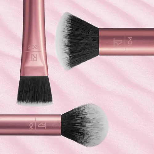Miniatura 2 de Real Techniques Kit de brochas de maquillaje con base impecable 2.0, juego de brochas faciales para productos líquidos, crema y polvo, bronceador