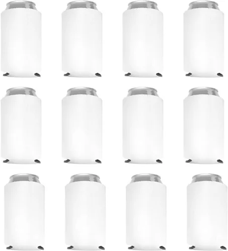 Miniatura 9 de Fundas enfriadoras de latas de espuma de poliéster en blanco (12, color rubor)