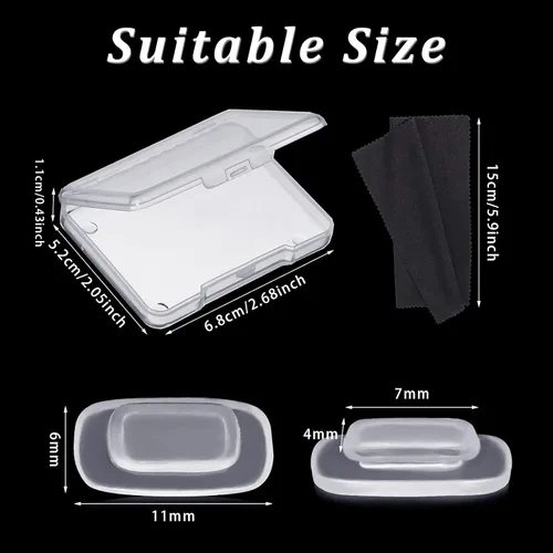 Miniatura 2 de 50 pares de almohadillas para la nariz para gafas, almohadillas para la nariz de silicona suave, almohadillas de nariz transparentes de repuesto