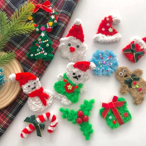 Cuttte 600 limpiapipas para manualidades, tallos de felpilla roja, limpiadores de pipas blancas para decoraciones de manualidades (0.236 in x 12