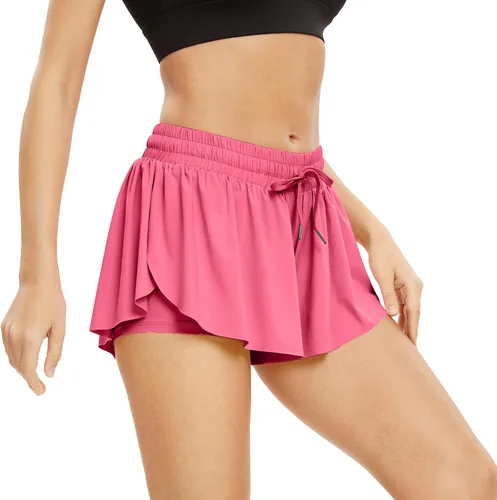 Miniatura 52 de Blaosn Pantalones cortos atléticos fluidos para mujer, gimnasio, yoga, entrenamiento, correr, pantalones cortos de tenis, falda falda linda, ropa