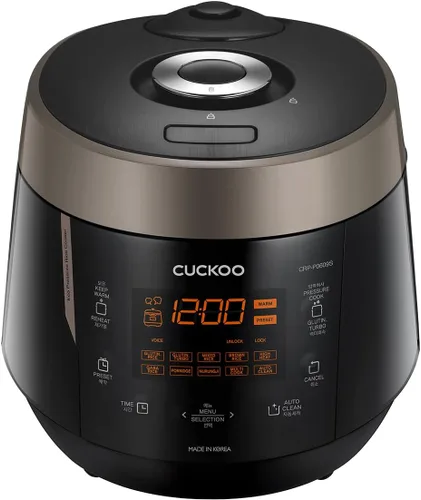 Cuckoo CRP-P0609S - Olla de presión eléctrica para arroz, con calentamiento por inducción (negra)