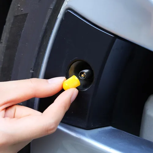 Miniatura 24 de Outus 20 tapas de vástago de válvula de neumático, tapas universales de plástico para vástagos de válvula de automóvil, bicicletas, automóviles
