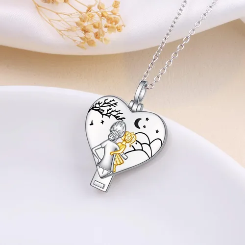 Miniatura 4 de YinShan Collares para madre e hija con imágenes en el interior de corazón para mujeres y niñas plata de ley 925 colgante para madre e hijo regalo
