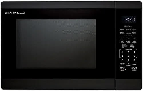 Miniatura 14 de SHARP Horno microondas para encimera con plato giratorio extraíble de 12.4 pulgadas, 1100 vatios, 1.4 pies cúbicos, color negro