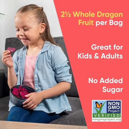 Miniatura 5 de Yammy Chips de fruta de dragón secos para refrescos, aperitivo saludable de superalimento de 1 ingrediente, crujiente como trozos de fruta de dragón